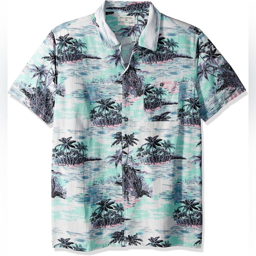 Billabong Men's Pastel Tropical Print Shirt